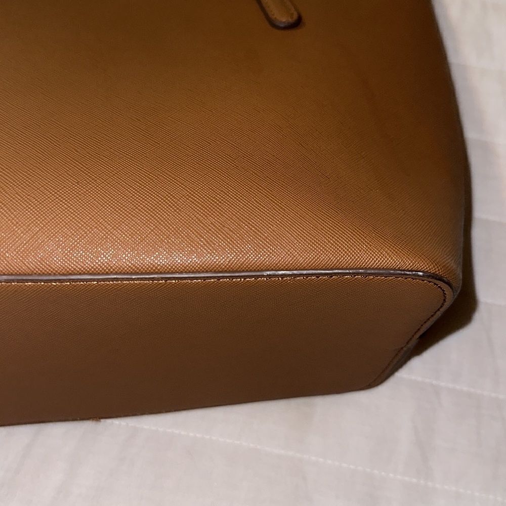 AK Camel Brown Faux Leather Tote Purse Bag - Picture 11 of 11